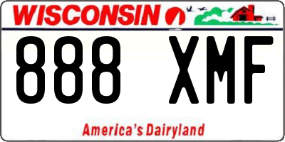 WI license plate 888XMF