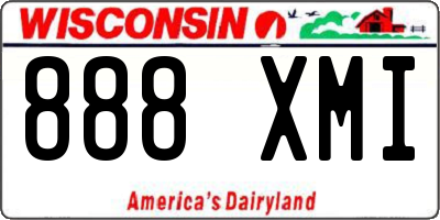 WI license plate 888XMI