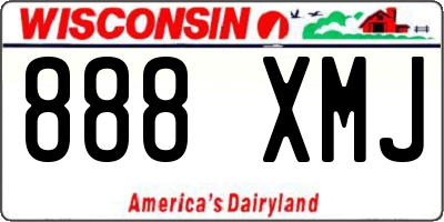 WI license plate 888XMJ