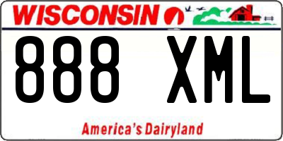 WI license plate 888XML