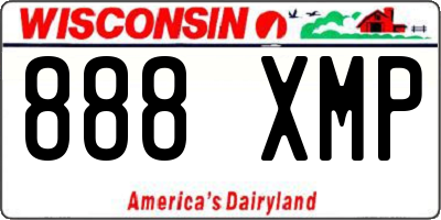 WI license plate 888XMP