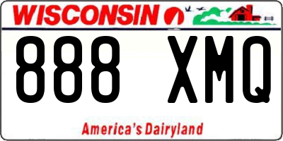 WI license plate 888XMQ
