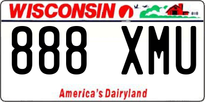 WI license plate 888XMU