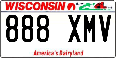 WI license plate 888XMV