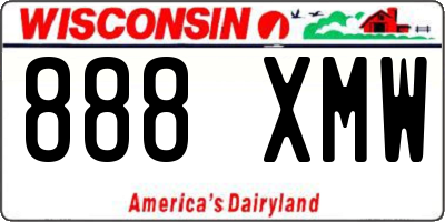 WI license plate 888XMW