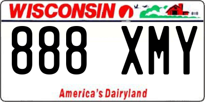 WI license plate 888XMY