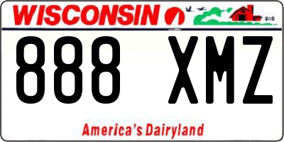 WI license plate 888XMZ