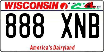 WI license plate 888XNB