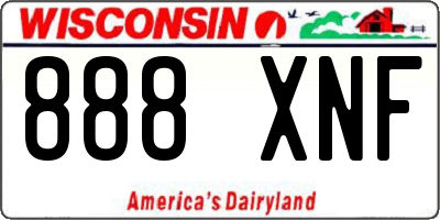 WI license plate 888XNF