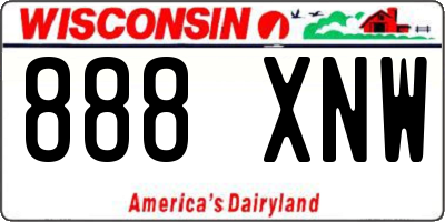 WI license plate 888XNW