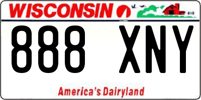 WI license plate 888XNY