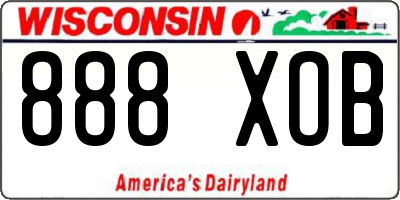 WI license plate 888XOB