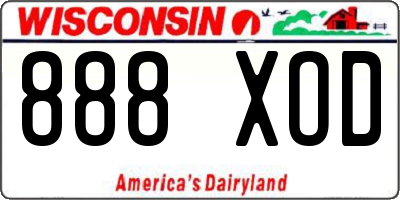 WI license plate 888XOD