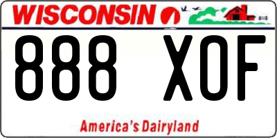 WI license plate 888XOF