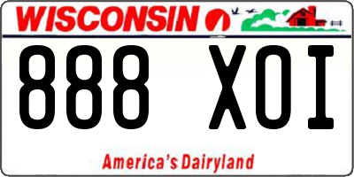 WI license plate 888XOI
