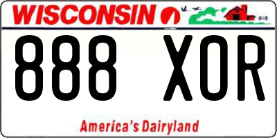WI license plate 888XOR