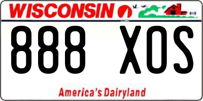 WI license plate 888XOS