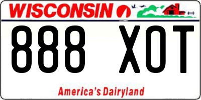 WI license plate 888XOT