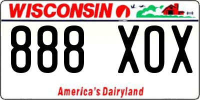 WI license plate 888XOX