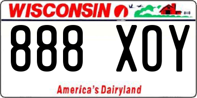 WI license plate 888XOY