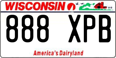 WI license plate 888XPB