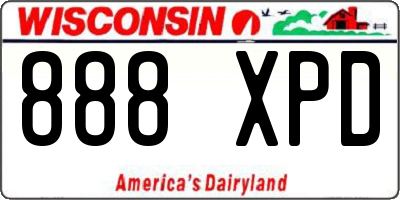 WI license plate 888XPD