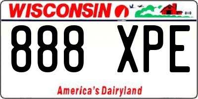 WI license plate 888XPE