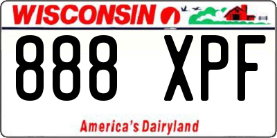 WI license plate 888XPF
