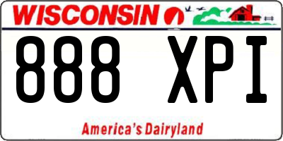 WI license plate 888XPI