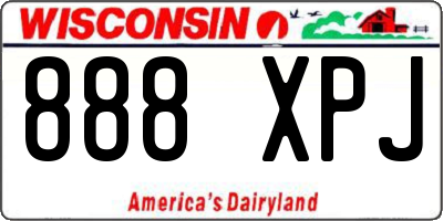 WI license plate 888XPJ