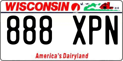 WI license plate 888XPN