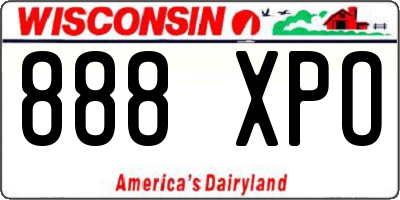 WI license plate 888XPO