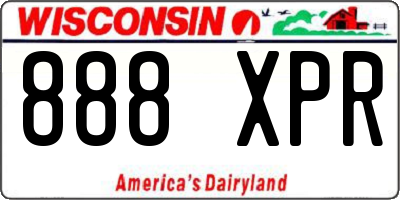 WI license plate 888XPR