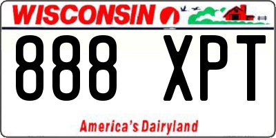 WI license plate 888XPT