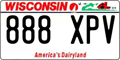 WI license plate 888XPV