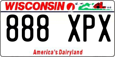 WI license plate 888XPX