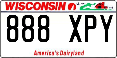 WI license plate 888XPY