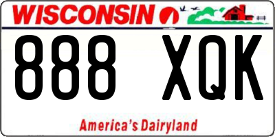 WI license plate 888XQK