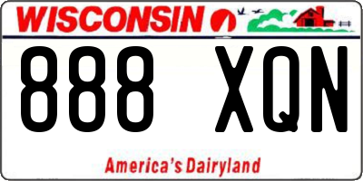 WI license plate 888XQN