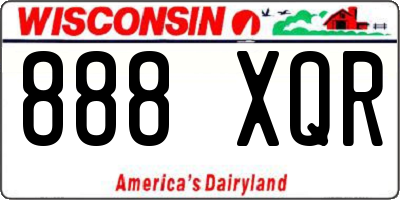 WI license plate 888XQR