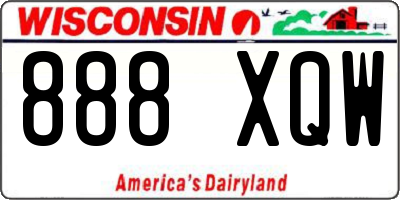 WI license plate 888XQW
