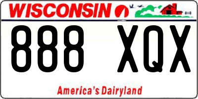 WI license plate 888XQX