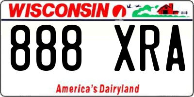 WI license plate 888XRA