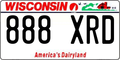 WI license plate 888XRD