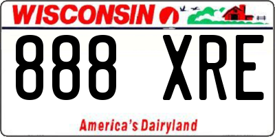 WI license plate 888XRE