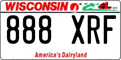 WI license plate 888XRF