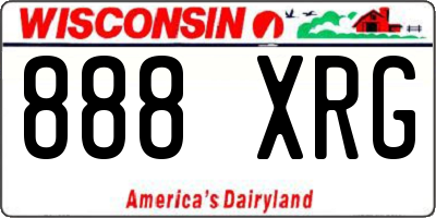 WI license plate 888XRG