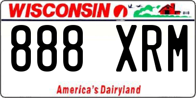 WI license plate 888XRM