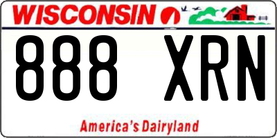 WI license plate 888XRN