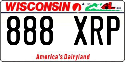WI license plate 888XRP